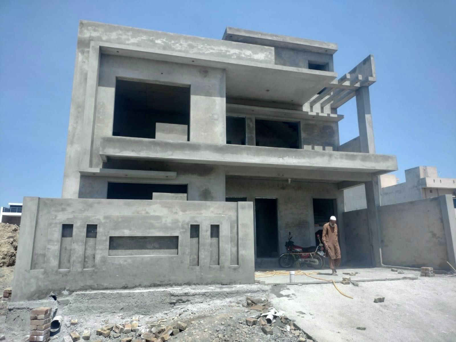 10 Marla Modern House Grey Structure Delivered Lahore